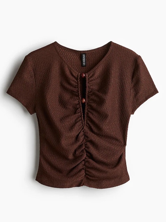 H&M Tops - H&M Bead-detailed Ruched Top